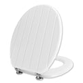Angel Shield White Wooden Toilet Seat – Antibacterial Adjustable Hinges