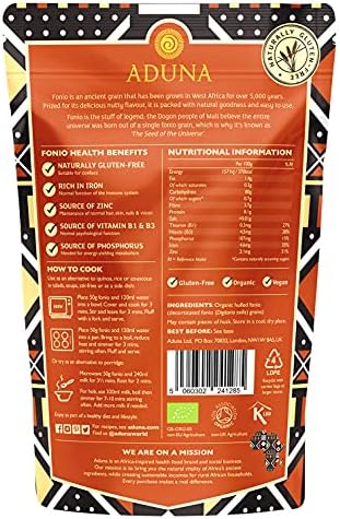 Aduna Organic Fonio Supergrain – Gluten-Free Ancient Grain - 3 x 1kg
