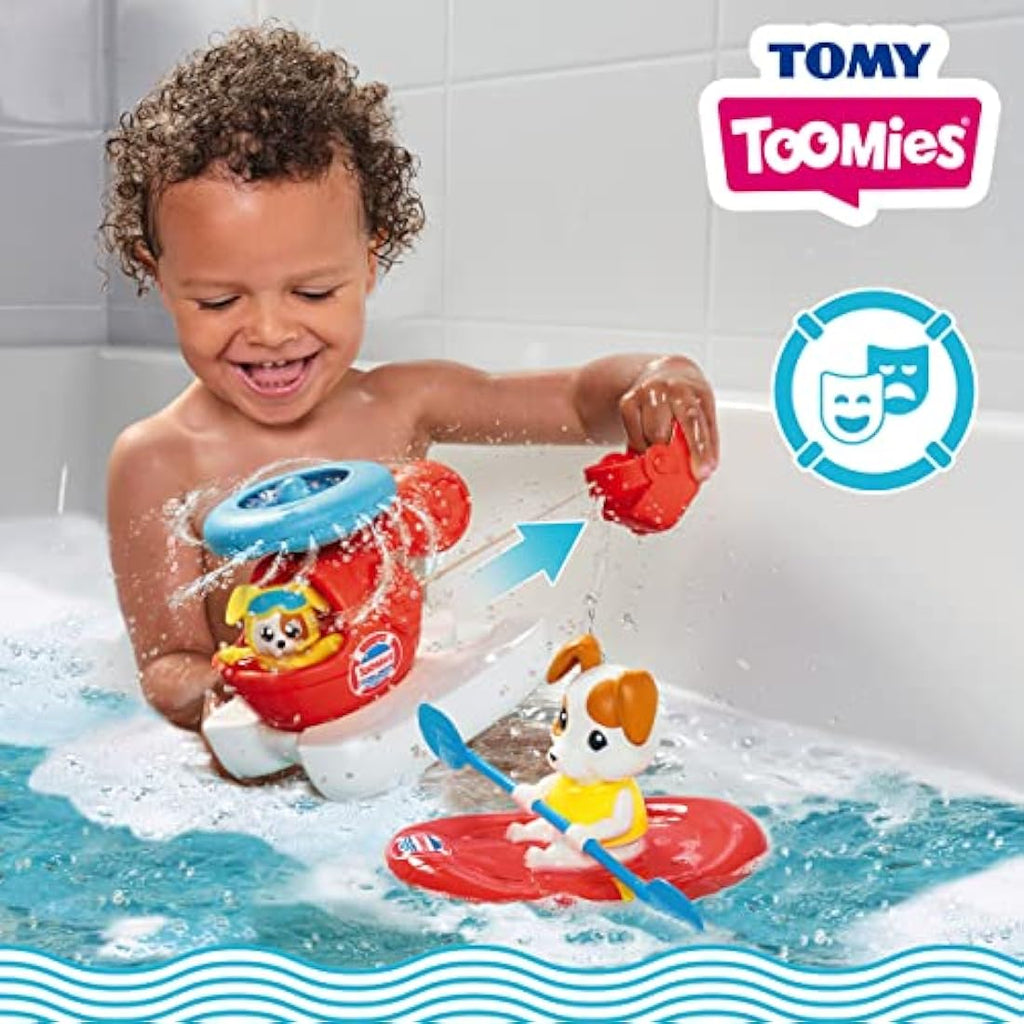 Toomies Sea Rescue Set – Floating Helicopter and Raft Bath Toy