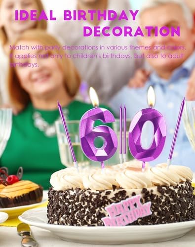 Purple Number 10 Birthday Candles Set for Cakes – 8 Pieces