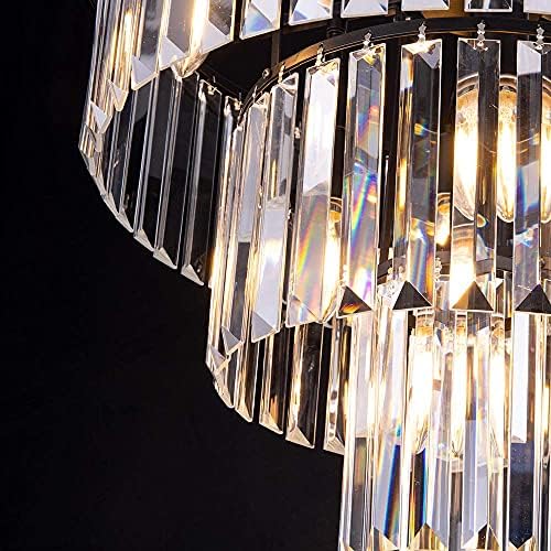 Wellmet 20" Crystal Chandelier – 3-Tier Modern 7-Light Pendant Fixture