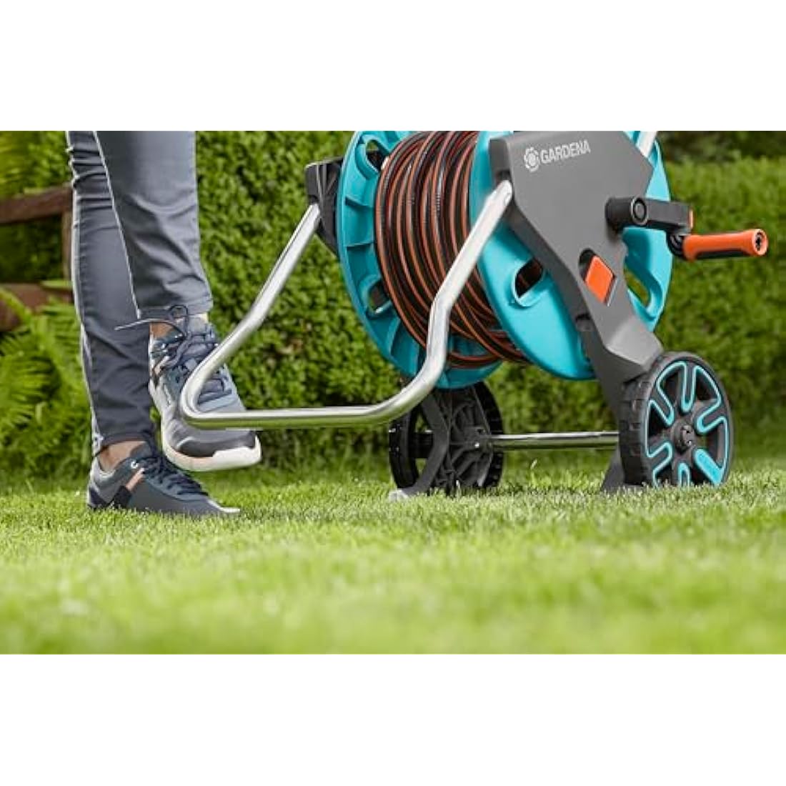Gardena CleverRoll M Easy Hose Cart Set | 20m Hose & Stable Metal Frame