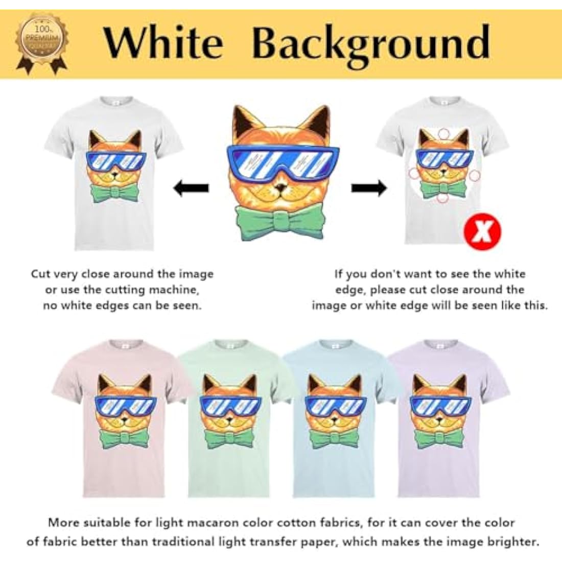 TransOurDream Inkjet Heat Transfer Paper for Light Fabrics - 100 Sheets