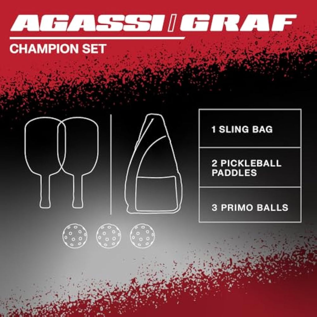 JOOLA Champion Agassi Pickleball Paddle - 12mm Sandblasted Surface
