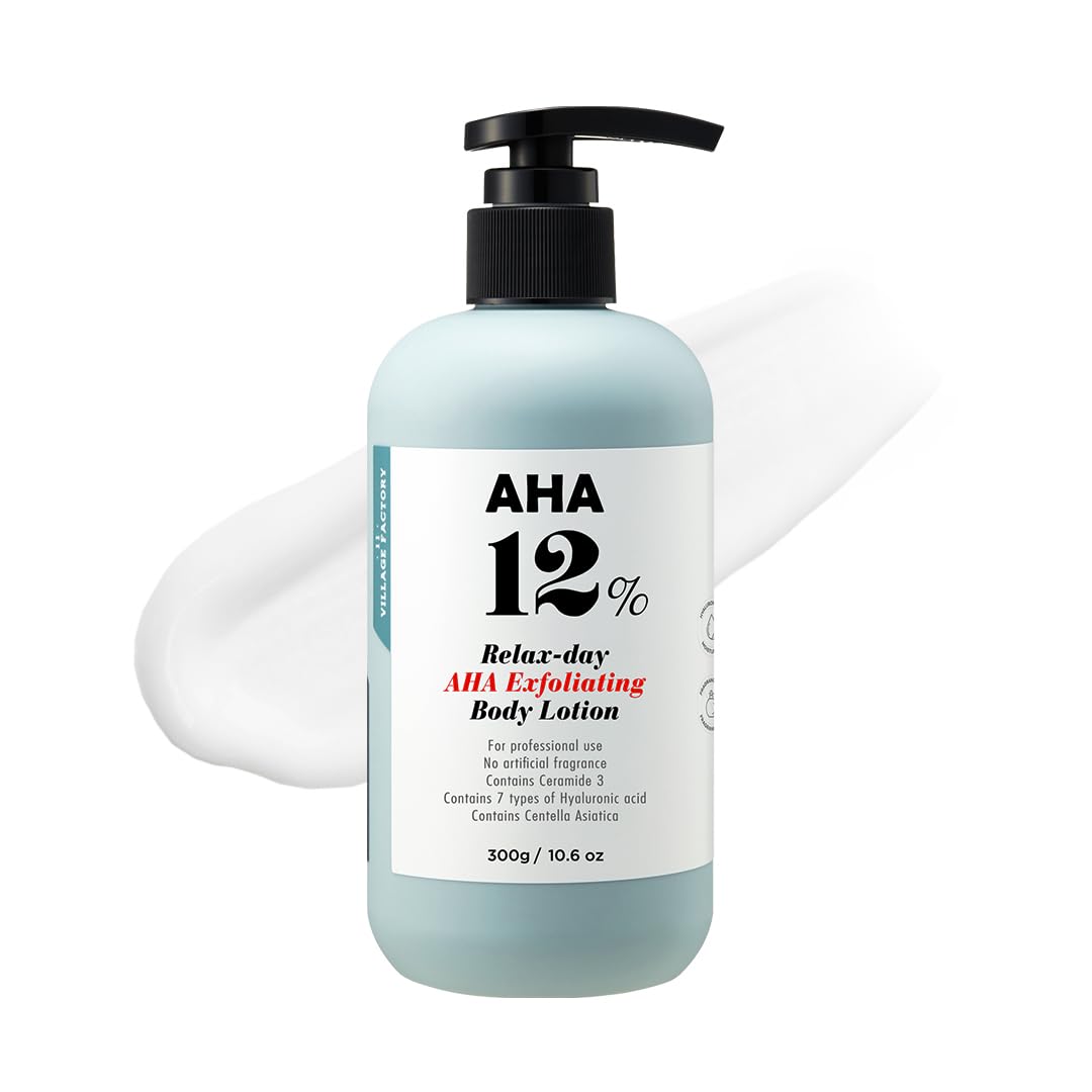 Village 11 Factory AHA Body Lotion – 12% Glycolic Acid Exfoliant (300g)