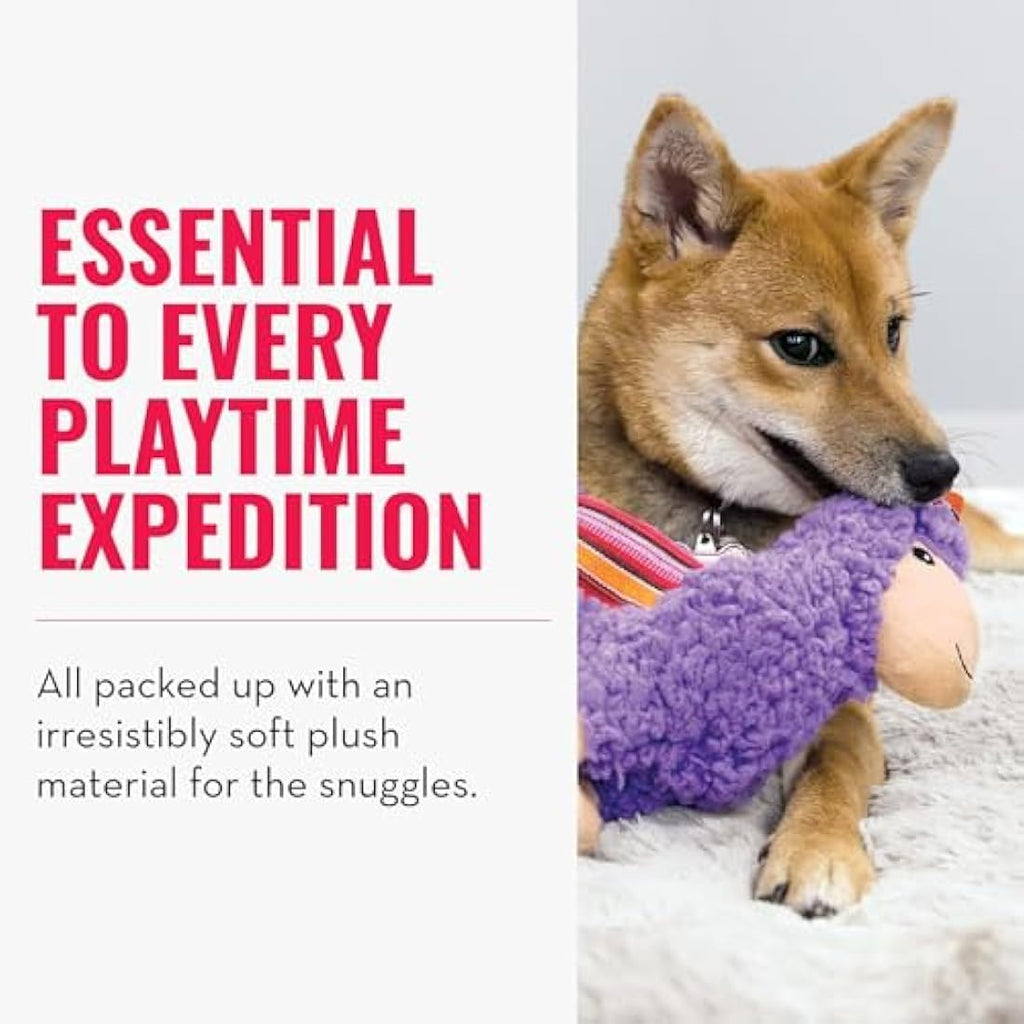 KONG Sherps Llama Squeaky Plush Dog Toy – Soft Indoor Play – Medium