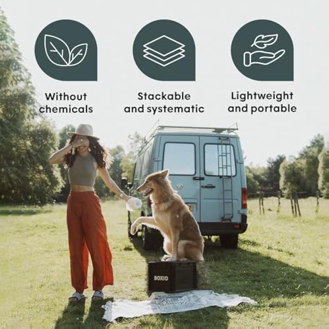 BOXIO Portable Composting Toilet – Compact Camping Toilet Starter Kit
