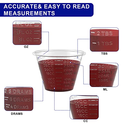 ReliMedPro 1 oz Graduated Medicine Cups - 1000 Pack Plastic Measuring Cups