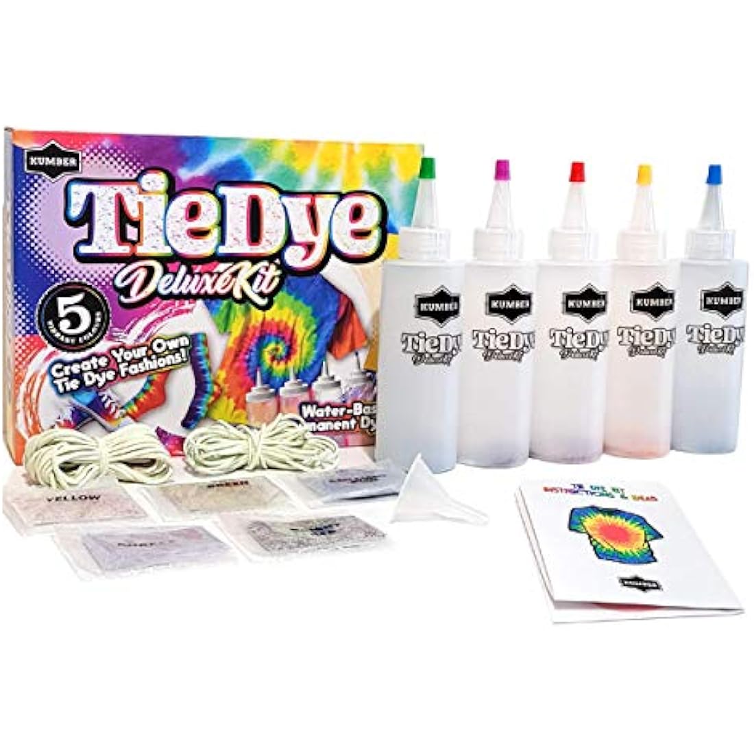 KUMBER Tie Dye Kit for Kids - 5 Colors DIY Art and Craft Set