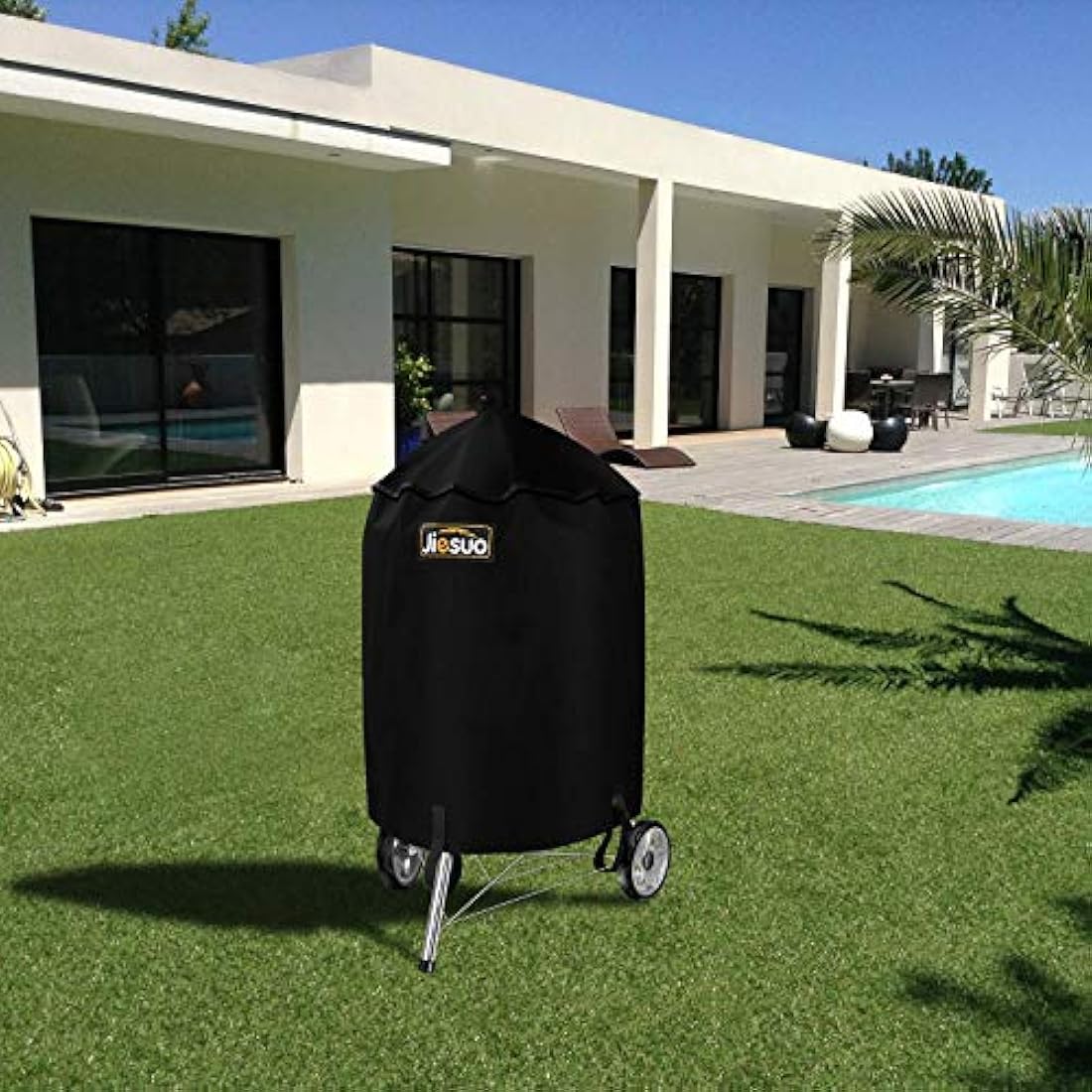 JIESUO 57cm Kettle Grill Cover – Heavy Duty Waterproof BBQ Cover