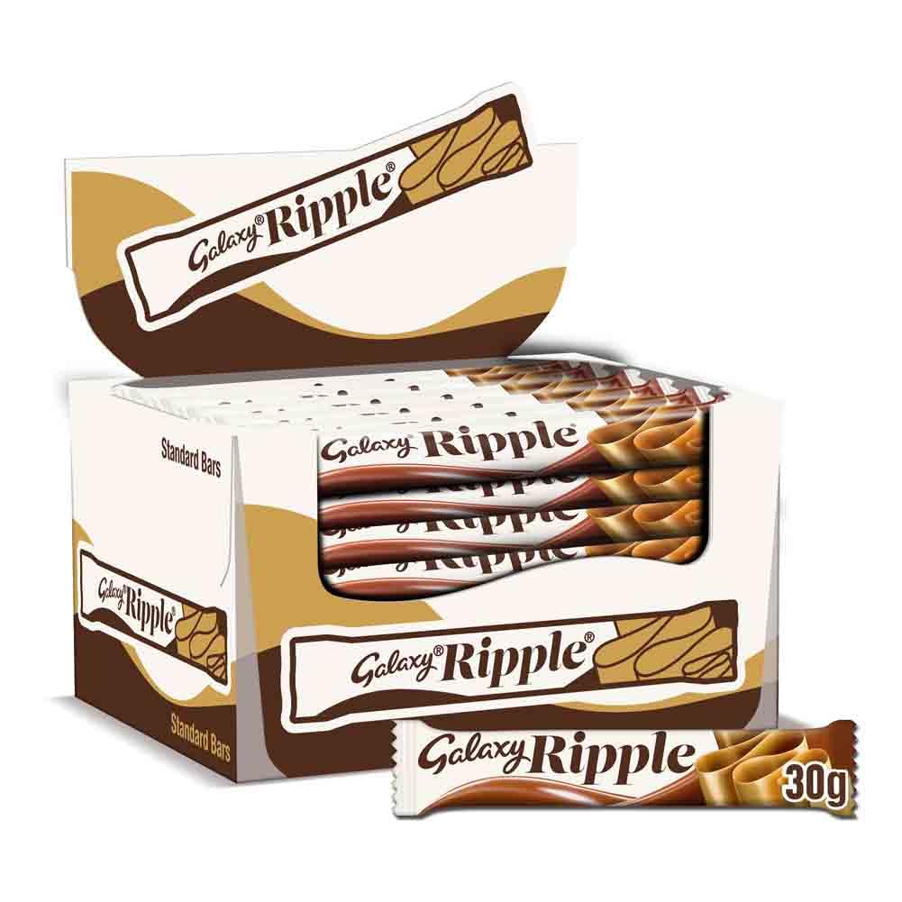 Galaxy Ripple Milk Chocolate Bars, 30g – Bulk Pack of 36 Bars