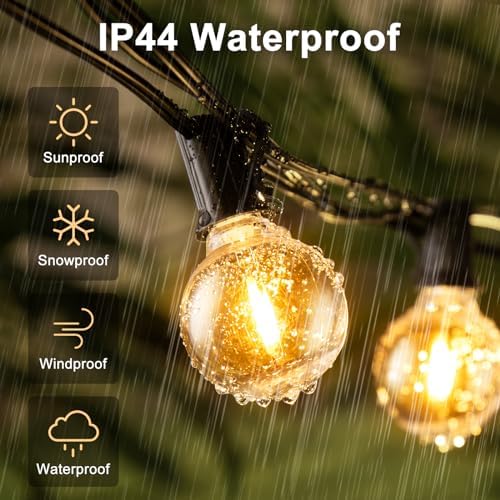 Jolof Store G40 Outdoor Festoon Lights – 45M Dimmable LED String Lights
