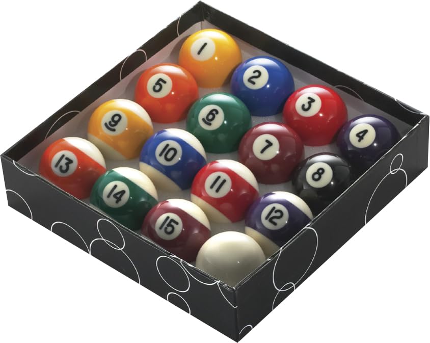 PowerGlide 16 Ball Pool Billiards Set | Tournament Spots and Stripes | 2"