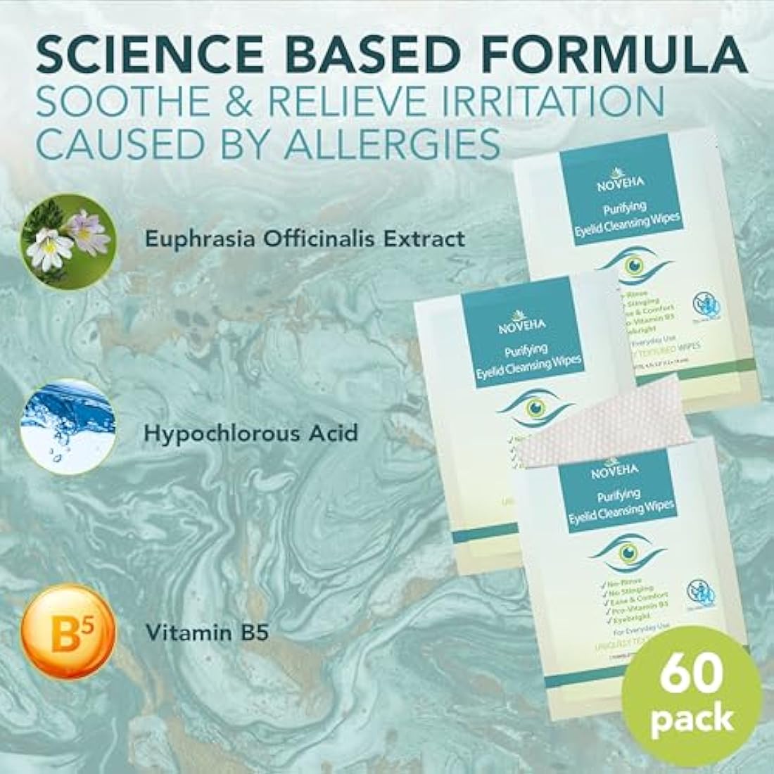 Hypochlorous Acid Eyelid & Lash Wipes for Sensitive Eyes