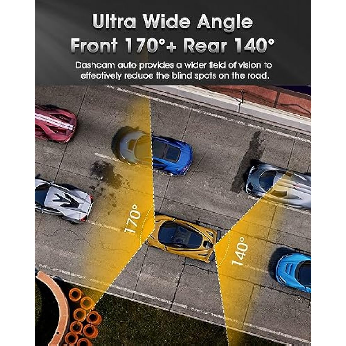 Jansite 10 Inch Mirror Dash Cam | 1080P Dual Front and Rear Night Vision