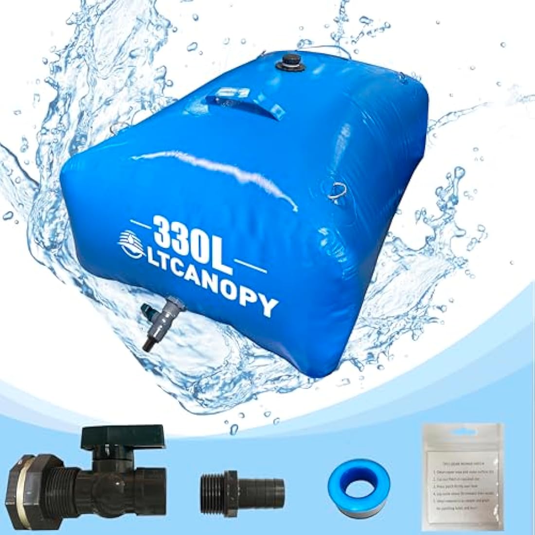 LTCANOPY 100 Gallon Foldable Water Bladder | Collapsible PVC Storage Tank