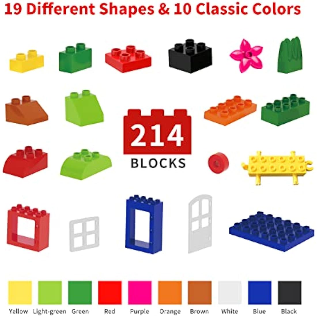 Jolof Store 214pc Big Building Block Set – Toddler Educational Toy