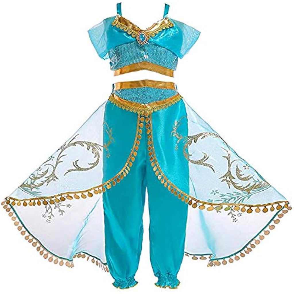 Jasmine Princess Costume – Girls Sequined Two-Piece Set