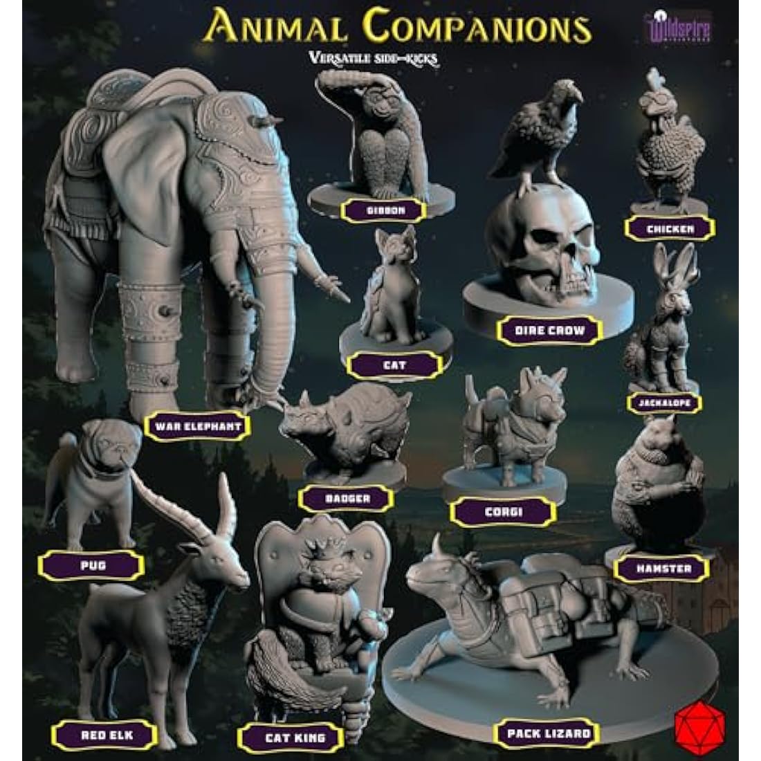 Wildspire Heroes & Troll King DND Miniatures | 29 Unpainted 28mm Figures