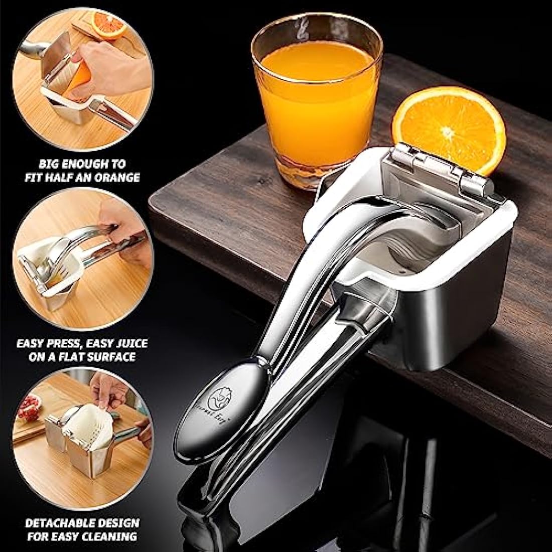 Stainless Steel Citrus Squeezer – Heavy-Duty Hand Juicer Press