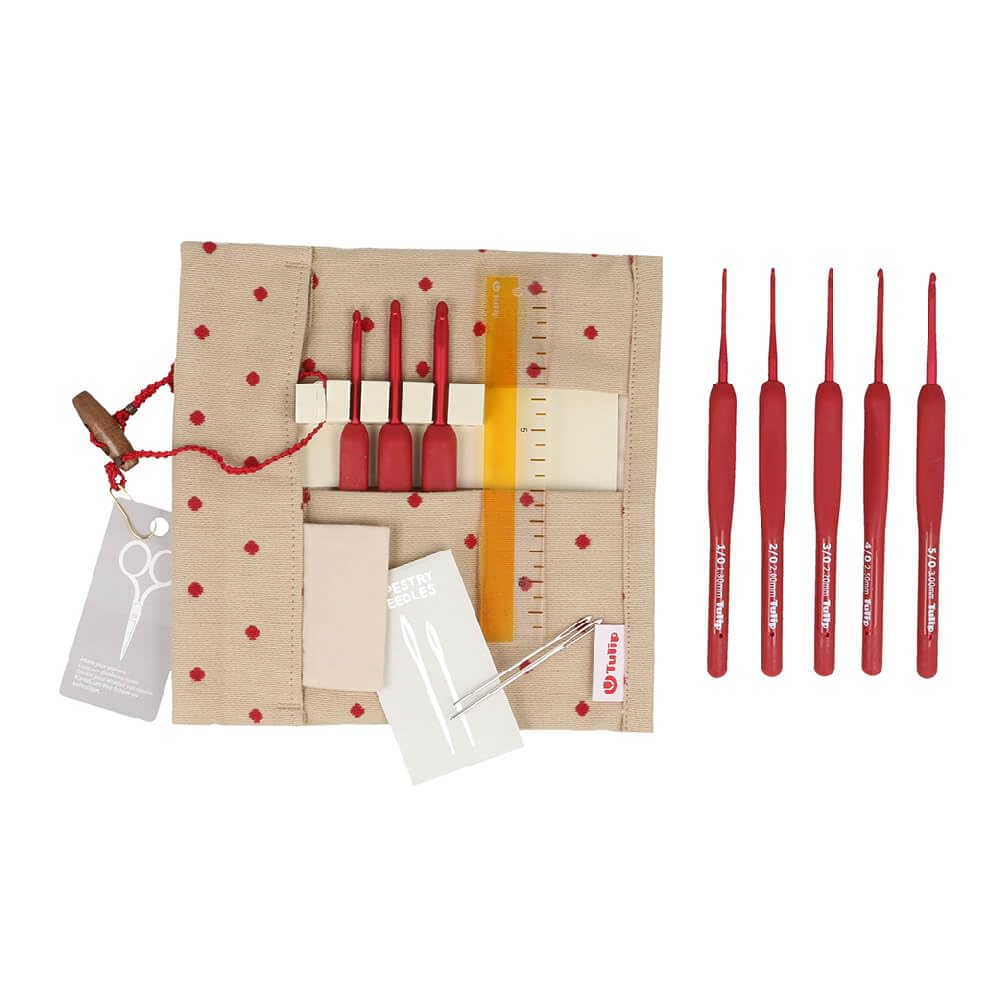 Tulip Etimo Red Crochet Hook – Ergonomic Soft-Grip Aluminium Tool