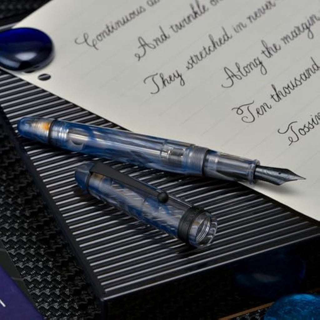 Asvine V126 Vacuum Filling Fountain Pen – Matte Black Acrylic, Fine Point