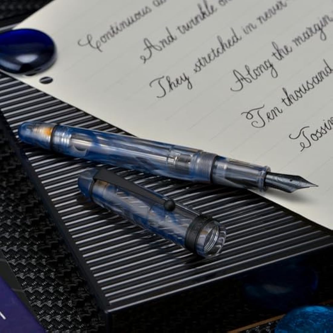 Asvine V126 Vacuum Filling Fountain Pen – Matte Black Acrylic, Fine Point