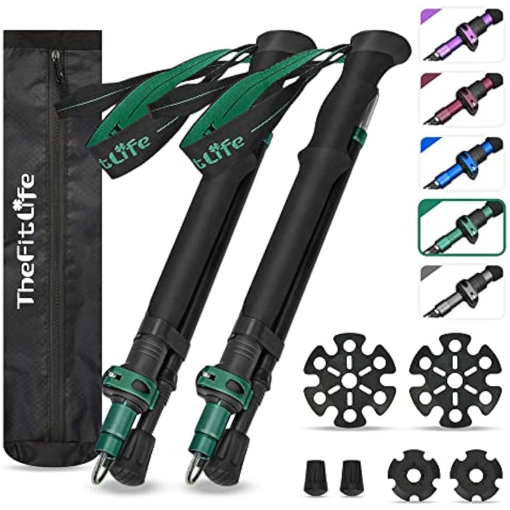 TheFitLife Collapsible Trekking Poles – Lightweight 7075 Aluminum Hiking Sticks