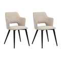 MEUBLE COSY Dining Chairs Set of 2 | Fabric Upholstered Armchairs