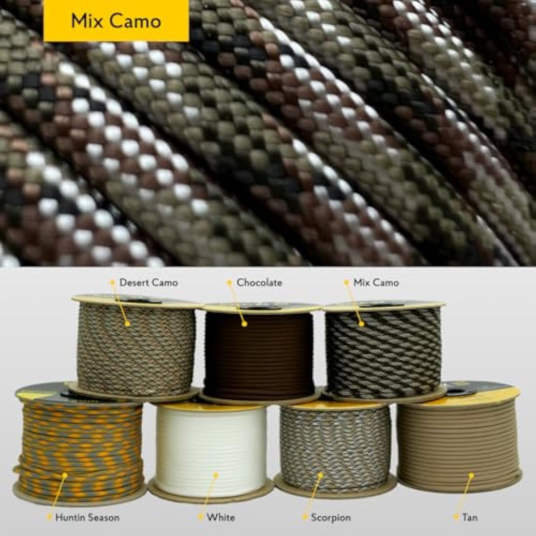 EDCX 550 Paracord – 4mm 7-Strand Nylon Rope for Camping and DIY