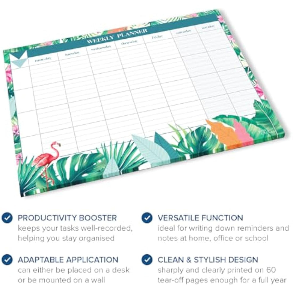 Joeji's Kitchen Weekly Planner Pad - A4 Tear Off 60 Sheets - Aqua