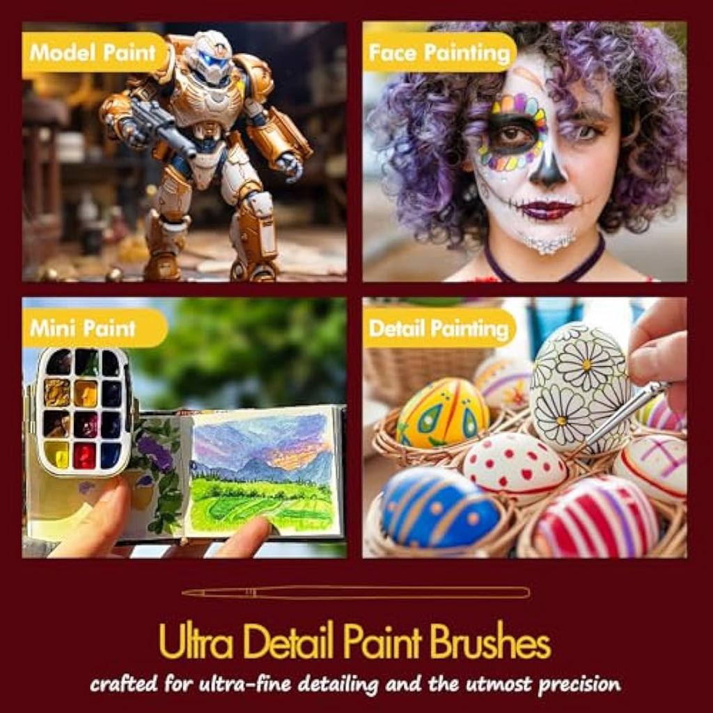 Kolinsky Sable Detail Paint Brushes - 3pc Miniature Set
