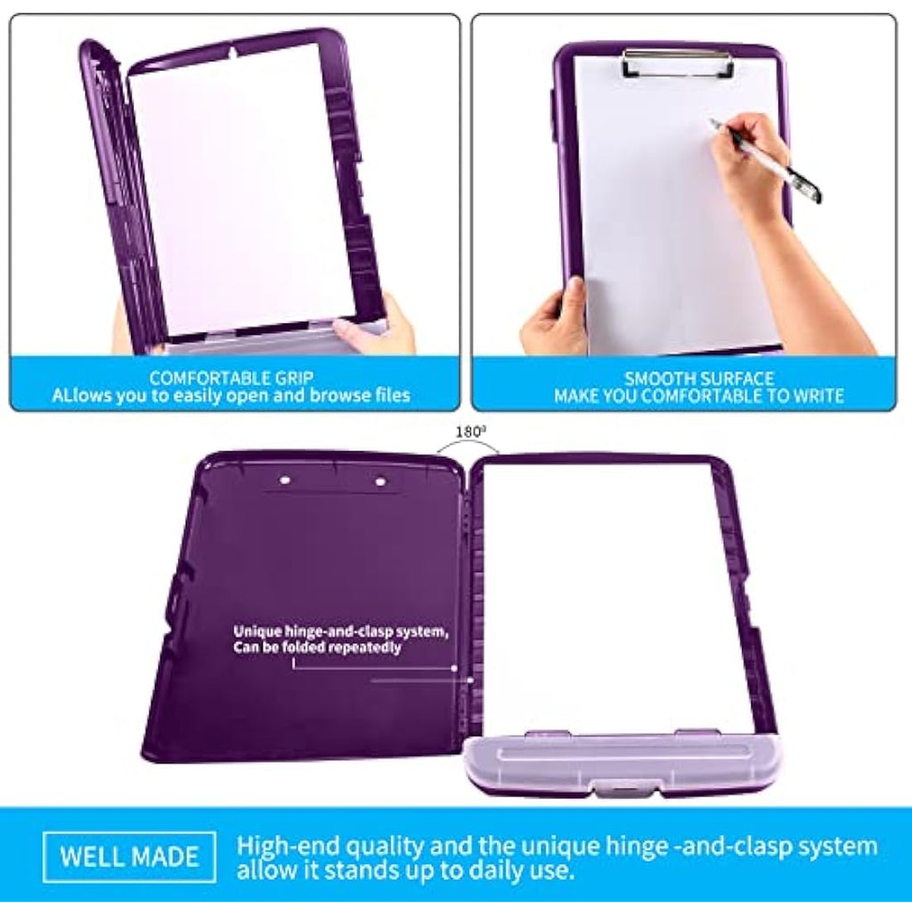 DMFLY Storage Clipboard – Heavy Duty A4 Plastic Case with Pen Holder