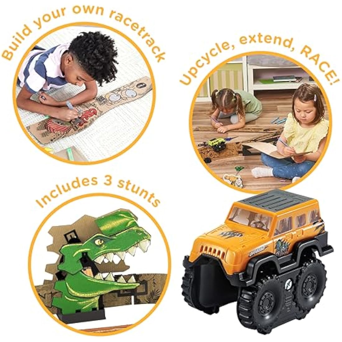 VTech Car-Board Racers Off-Roader & Track – Dinosaur Cardboard Playset