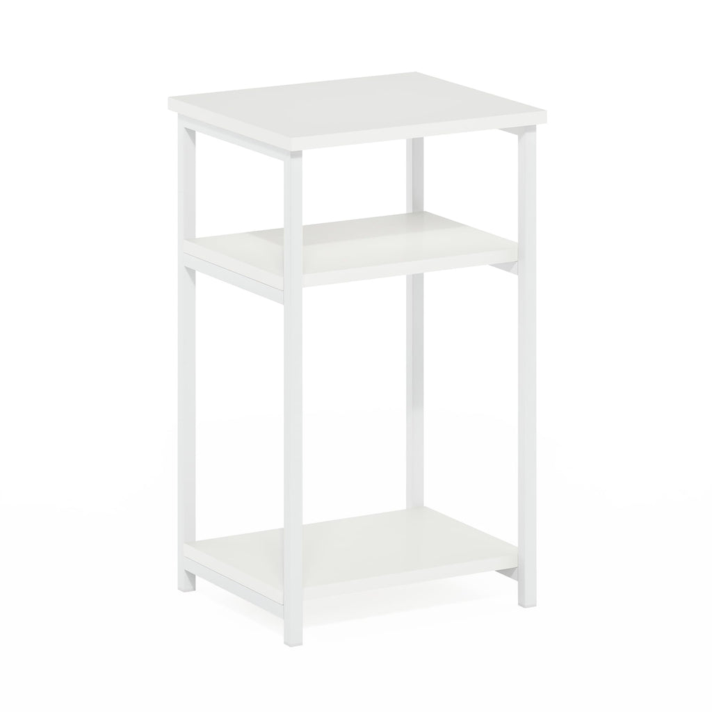 Furinno JUST Side Table, 3-Tier Metal Frame End Table with Open Shelf, Night Stand, Bedside Table, for Living Room, Bedroom, White - image 4