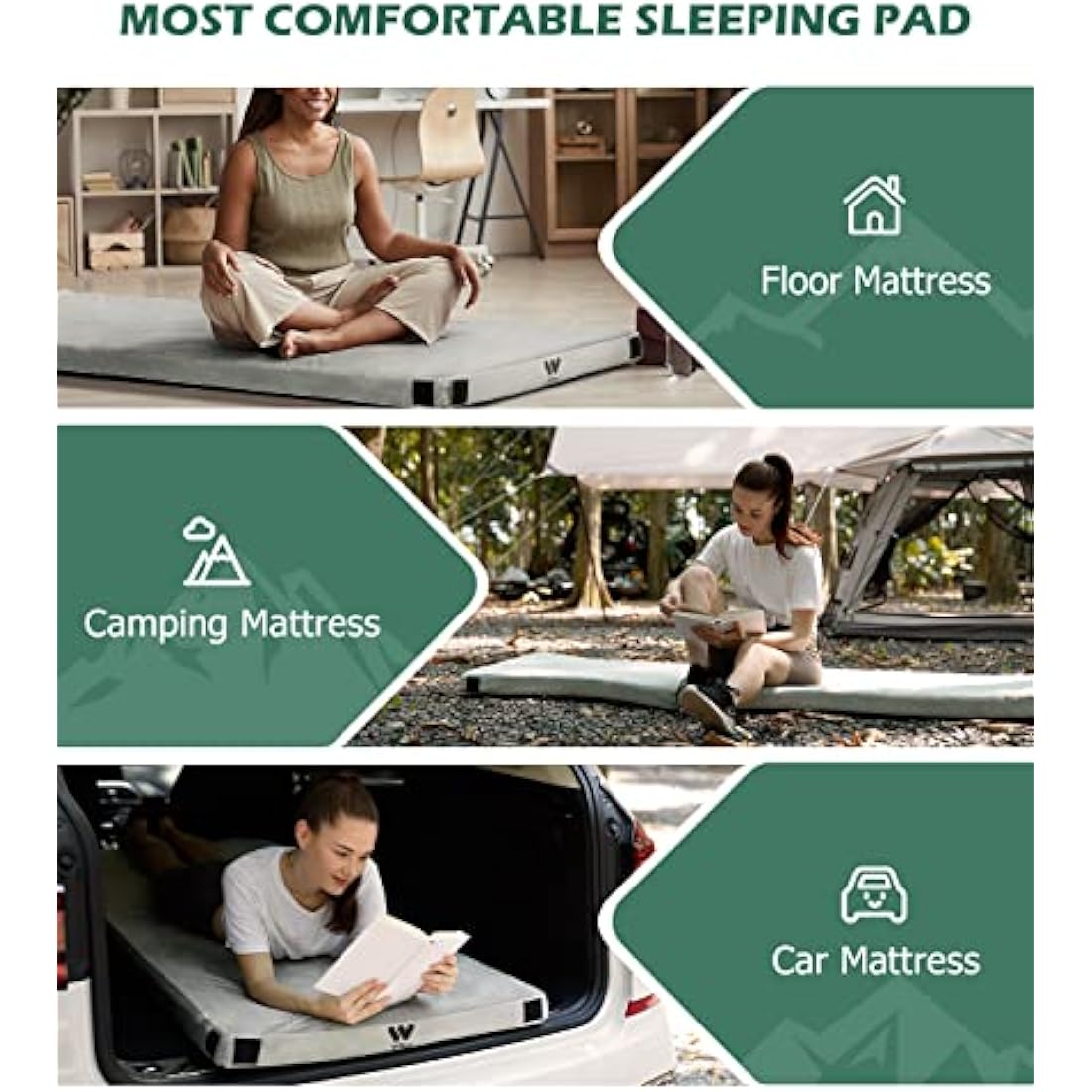 Willpo Memory Foam Camping Mattress | Waterproof Portable Sleeping Pad