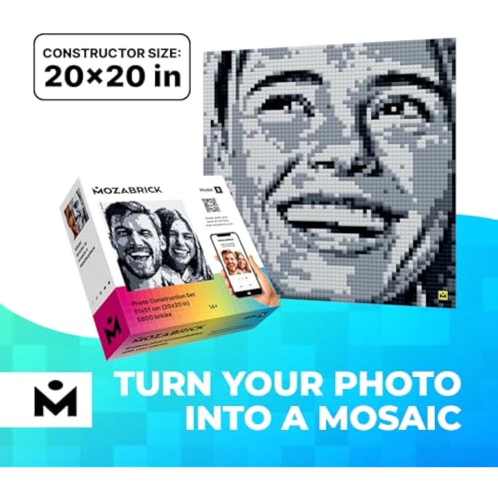 Mozabrick Photo Construction Set S | DIY Pixel Art Mosaic Wall Kit