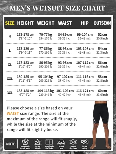 Owntop Men's 2mm Neoprene Wetsuit Pants – Grey Thermal Diving Shorts