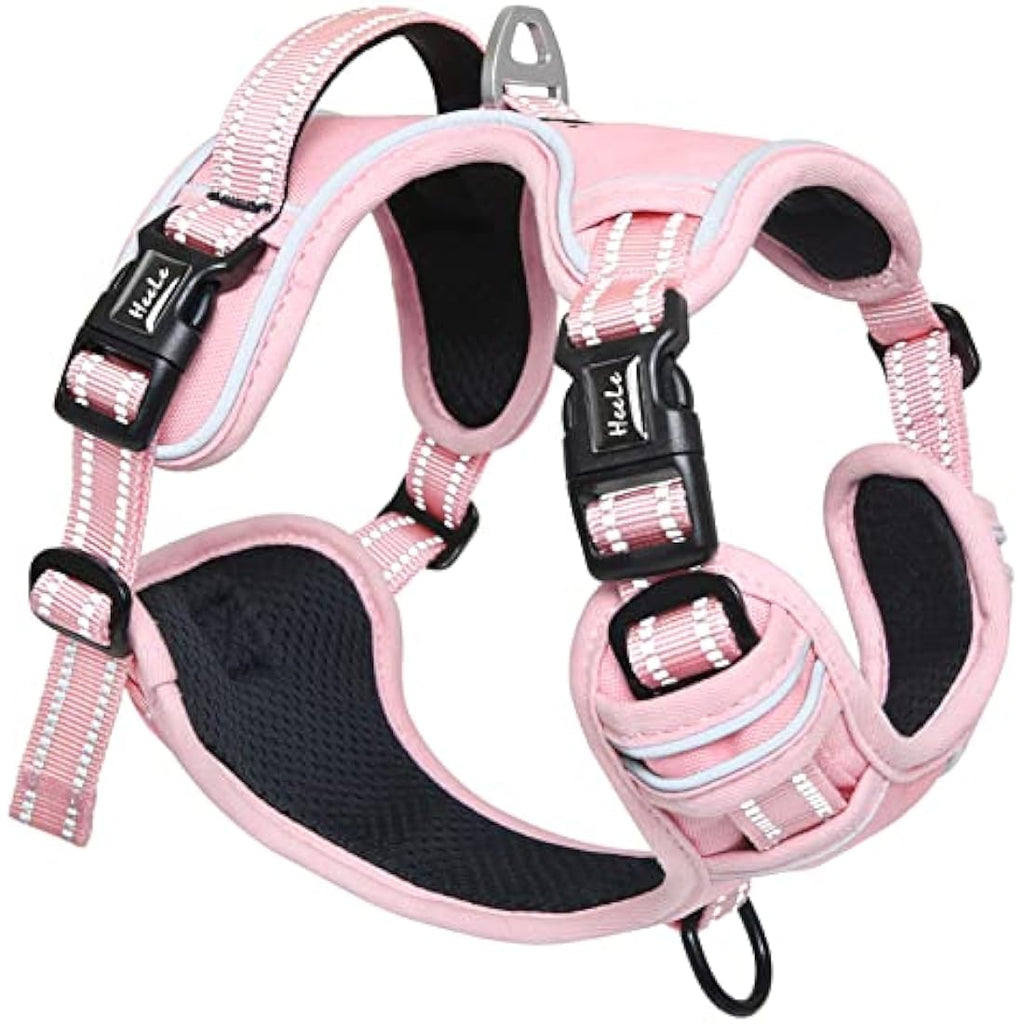 HEELE No Pull Dog Harness | Reflective Padded Training Vest - Pink, S