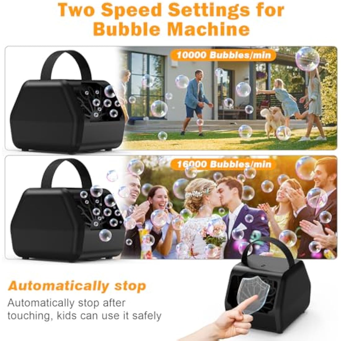 Jolof Store Portable Electric Bubble Machine | 16000+ BPM | USB Powered