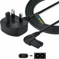 SHAFI 2-Pack Figure 8 Power Lead | 5M Right Angle IEC-C7 UK Plug