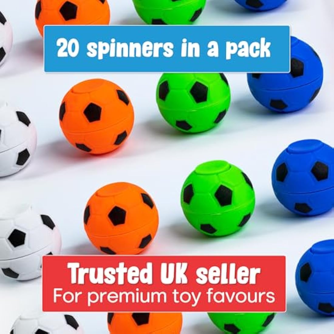 Toyseum Football Fidget Spinners - 20 Pack Party Bag Fillers for Kids