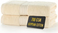 ALSAP Egyptian Cotton Hand Towels - 700 GSM Butter Cream Pack of 2