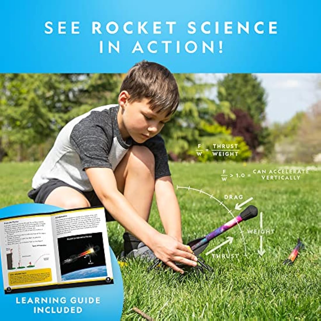 National Geographic LED Air Rocket Launcher – STEM Foam Toy for Kids