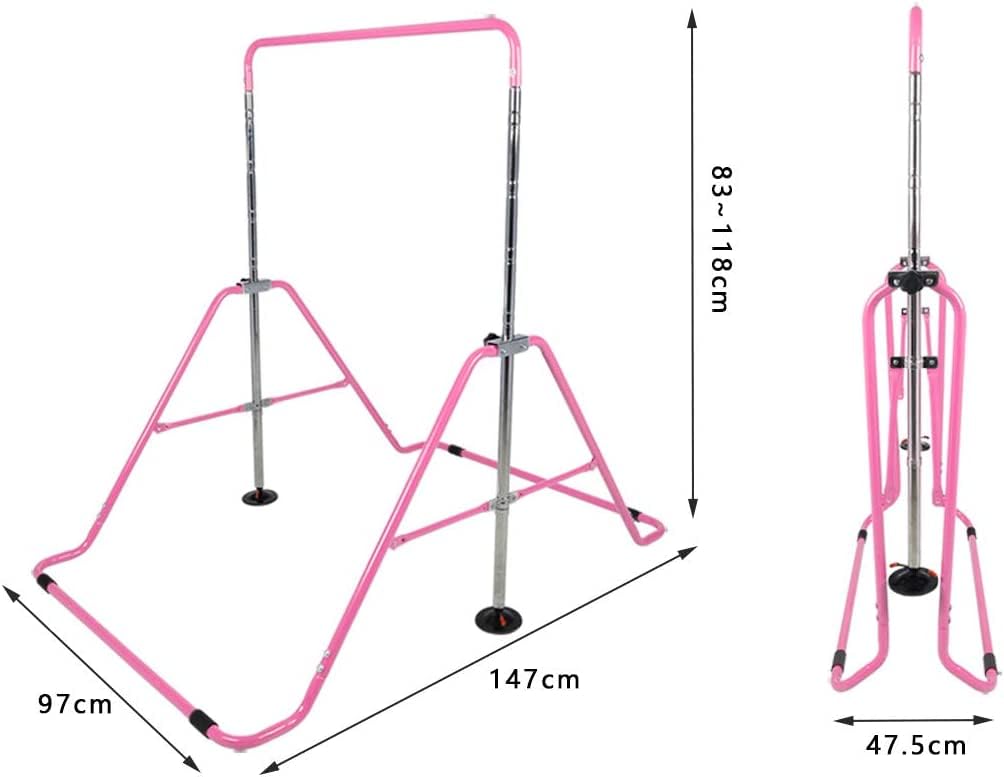 Hyner Kids Folding Gymnastics Bar – Adjustable Height Home Gym Tower