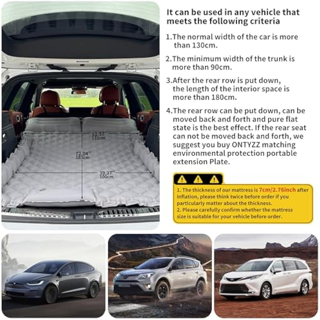 ONTYZZ SUV Car Inflatable Mattress – 2 Person Self Inflating Sleeping Mat