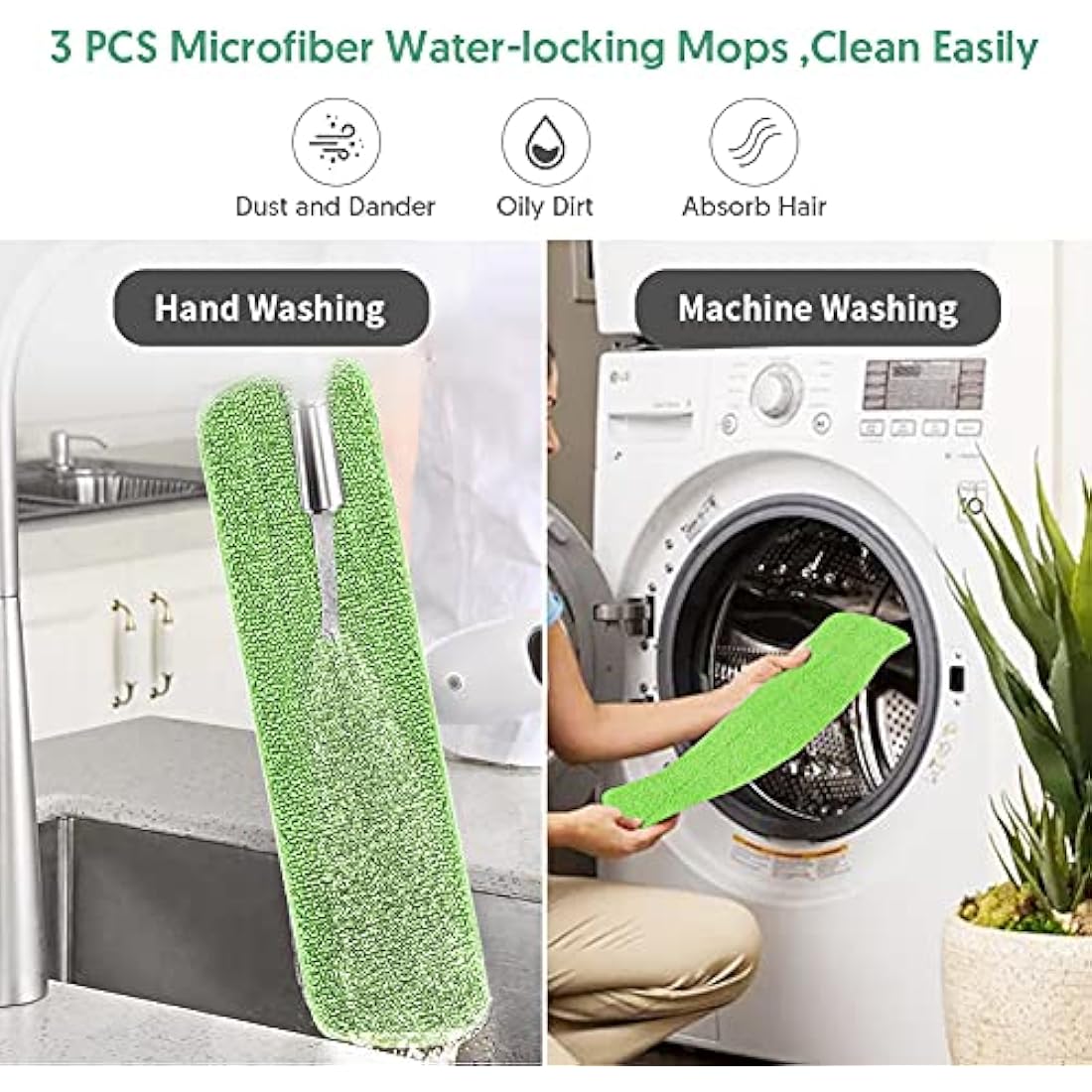 ILAVCOOL Spray Mop for Floor Cleaning | 3 Reusable Pads & 550ML Bottle