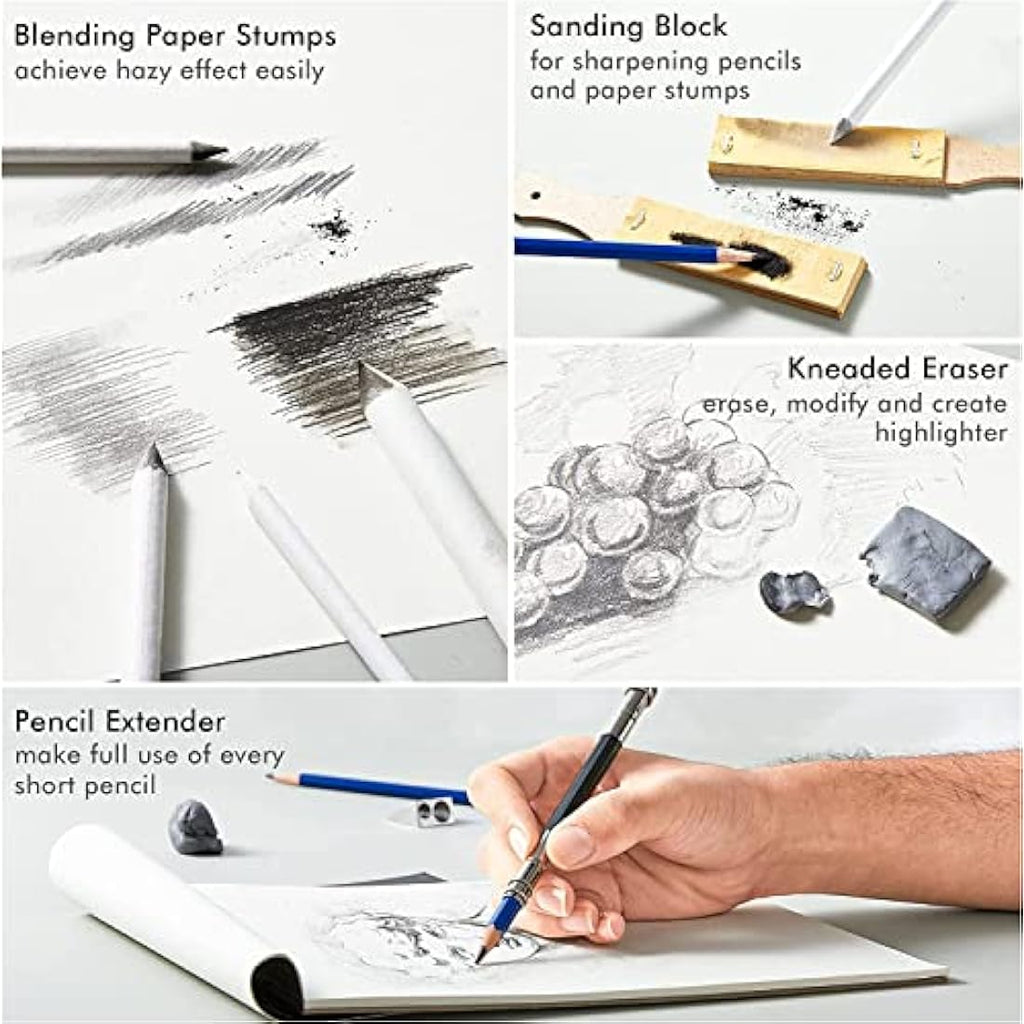 Shuttle Art 103 Pack Sketching and Drawing Set with Zipper Case