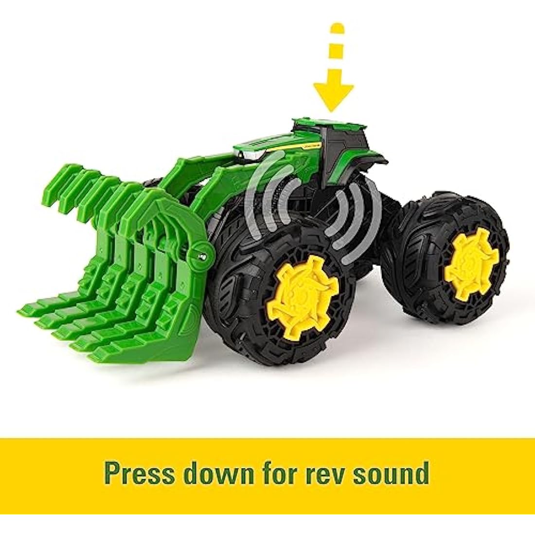 John Deere Monster Treads 10-Inch Rev Up Tractor Toy with Sound – Red