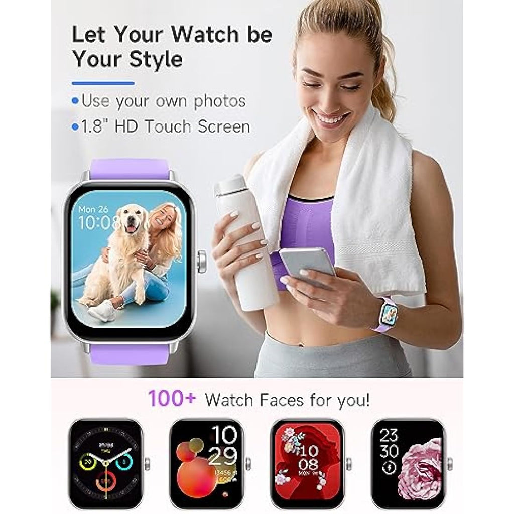 TOOBUR Smart Watch for Women – IP68 Waterproof Fitness Tracker